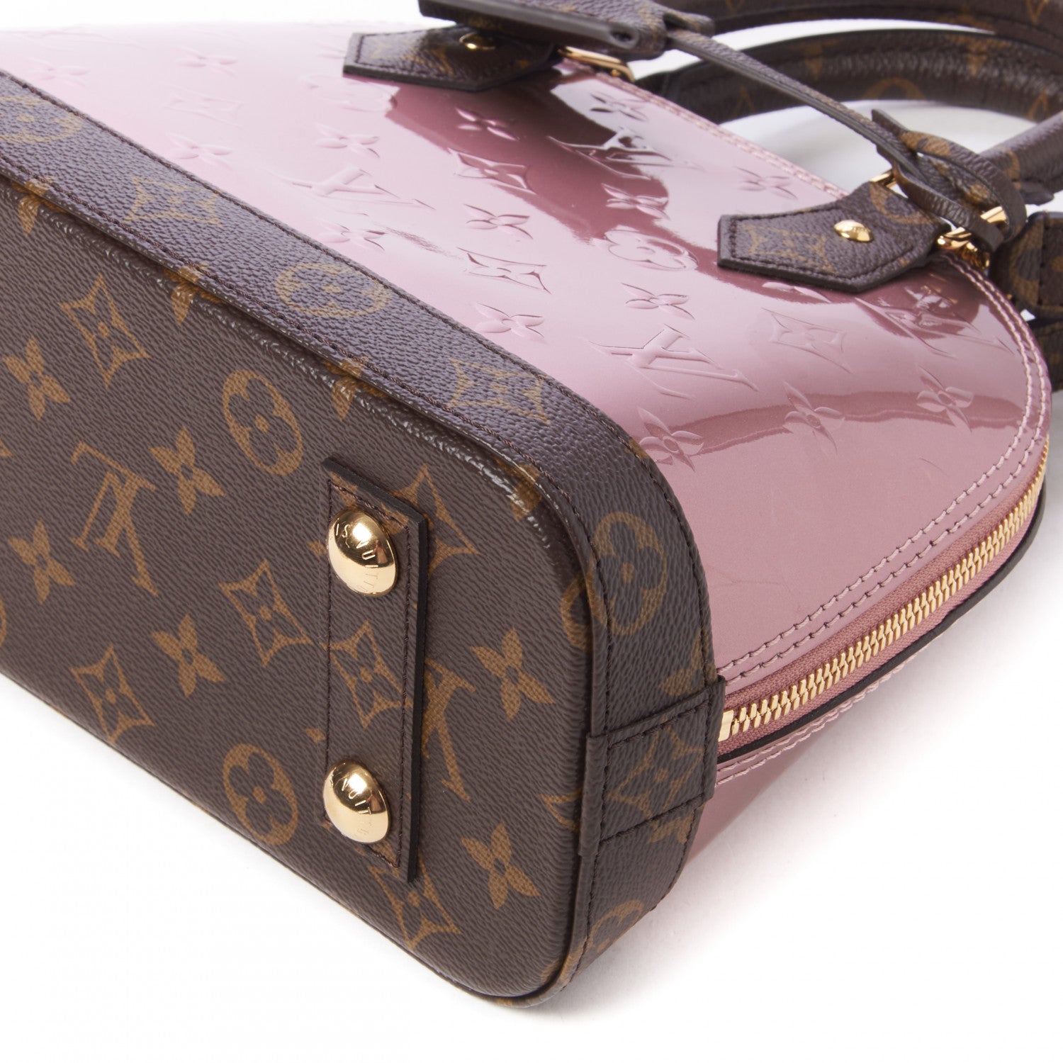 Louis Vuitton Vernis Monogram Alma BB Rose Pale Metallise 5 of 8