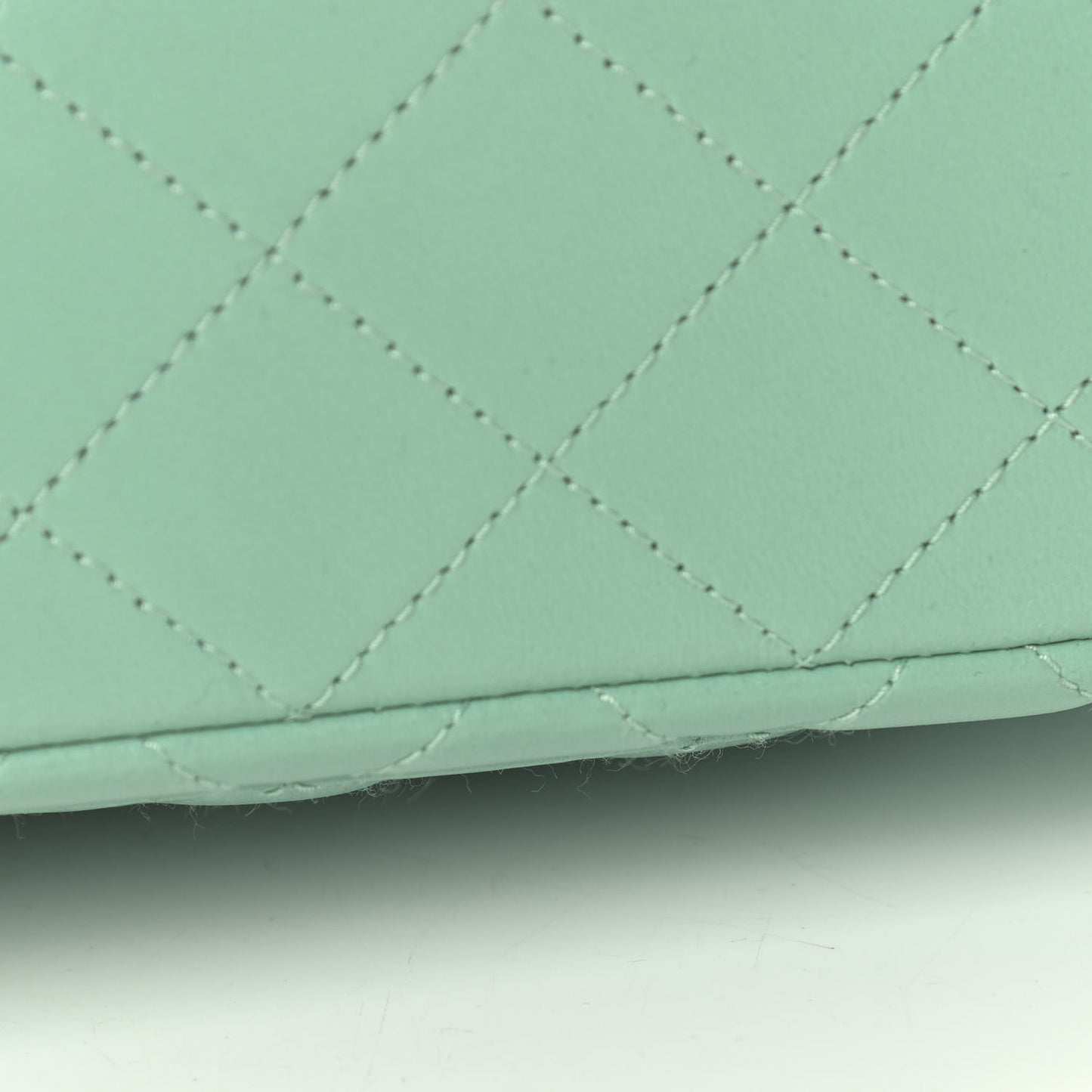 Lambskin Quilted Mini Rectangular Flap Green