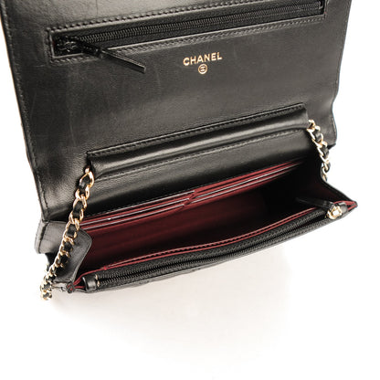 Chanel Lambskin Quilted Wallet On Chain WOC Black 5 of 8