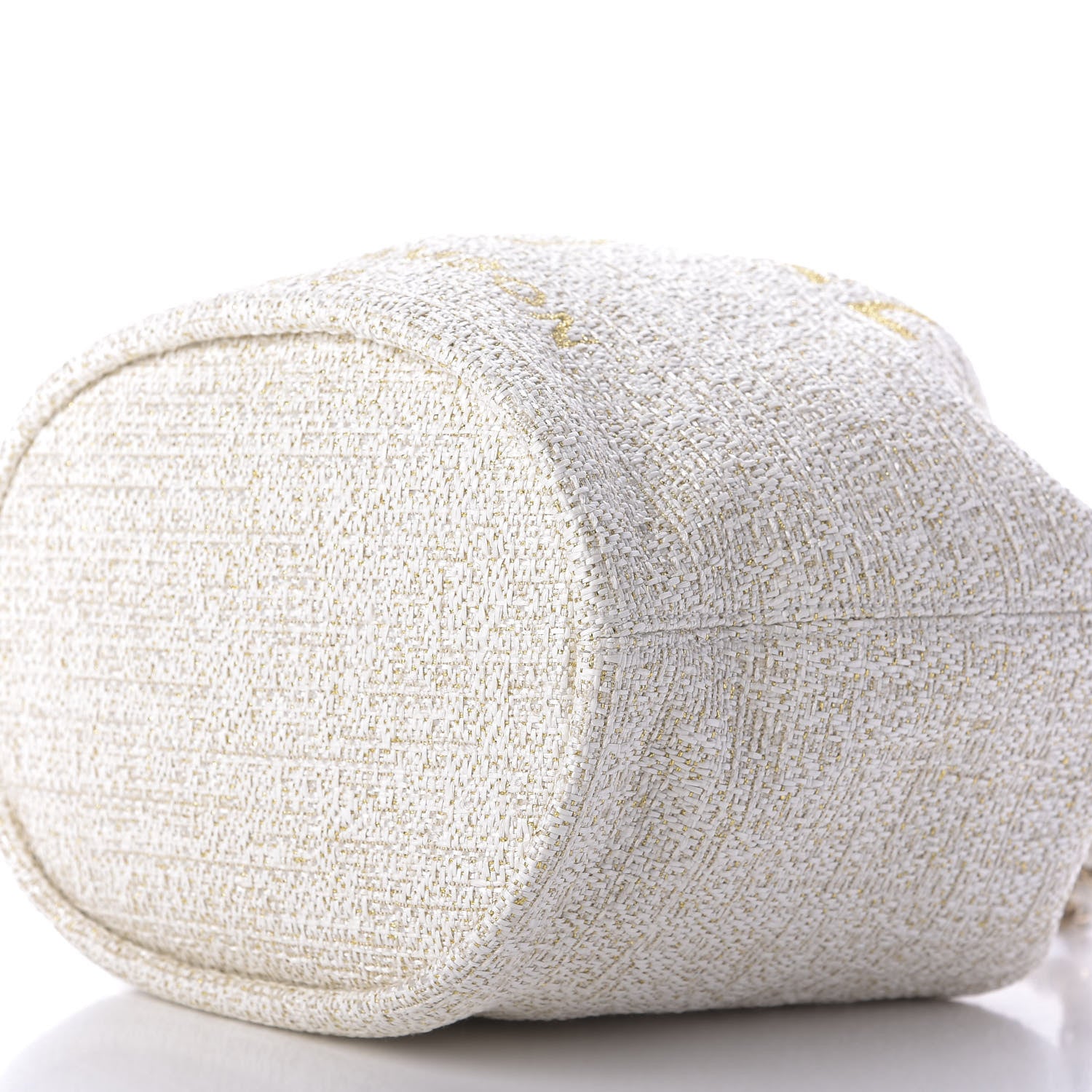 Chanel Lurex Boucle Deauville Drawstring Bag Ivory 7 of 9