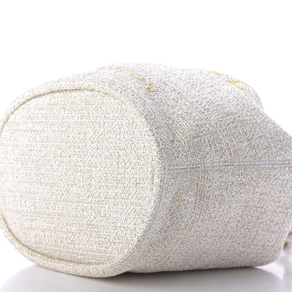 Chanel Lurex Boucle Deauville Drawstring Bag Ivory 7 of 9