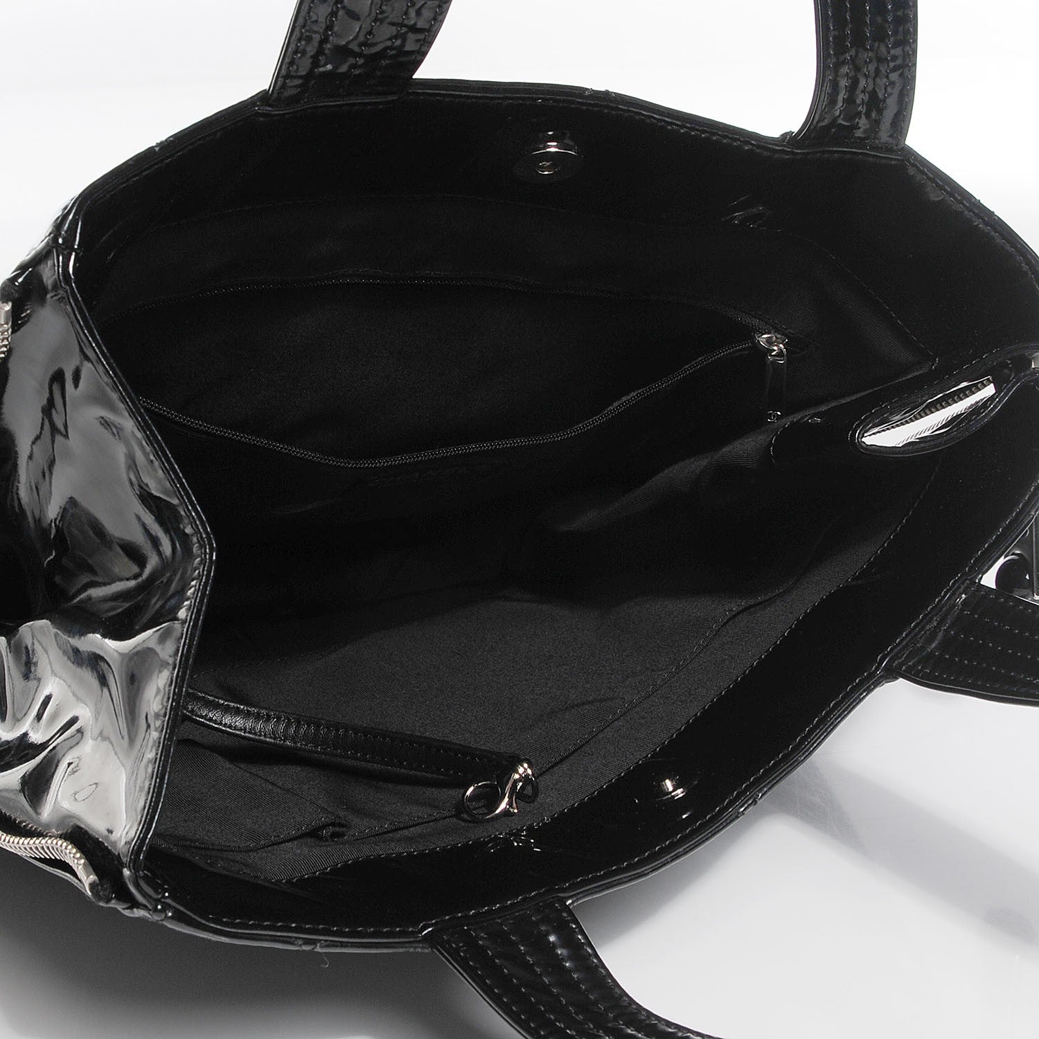 Chanel Vinyl Quilted CC Small Expandable Tote Black 5 of 7