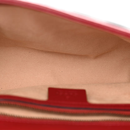 Gucci Vintage Effect Calfskin Matelasse Diagonal Small Torchon GG Marmont Shoulder Bag Black Romantic Cherry 5 of 13