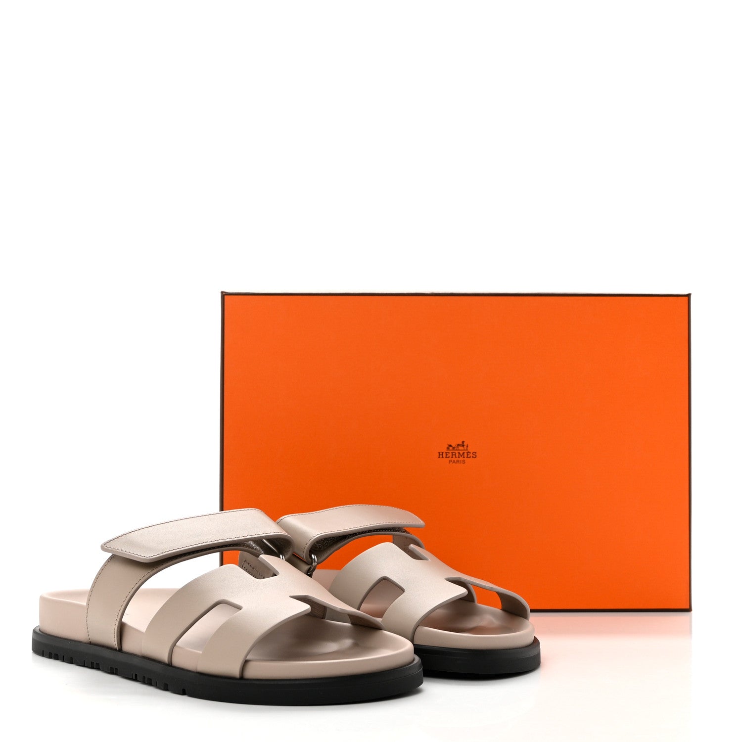 Hermes Calfskin Womens Chypre Sandals 36.5 Beige Mastic 9 of 9