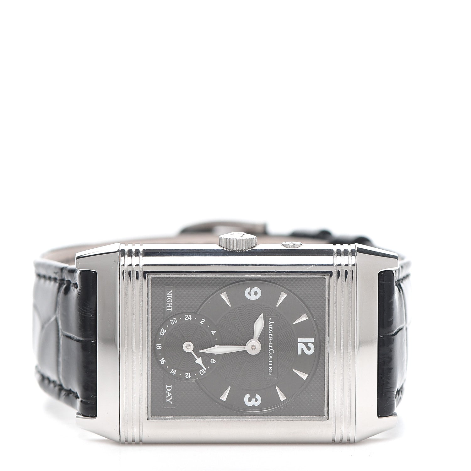 Jaeger-LeCoultre Stainless Steel Alligator 27mm Reverso Manual Winding Watch Q385820 3 of 6