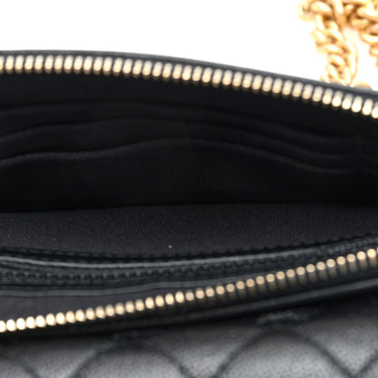 Chanel Caviar Quilted Boy Phone Holder Wallet On Chain Black 5 of 11