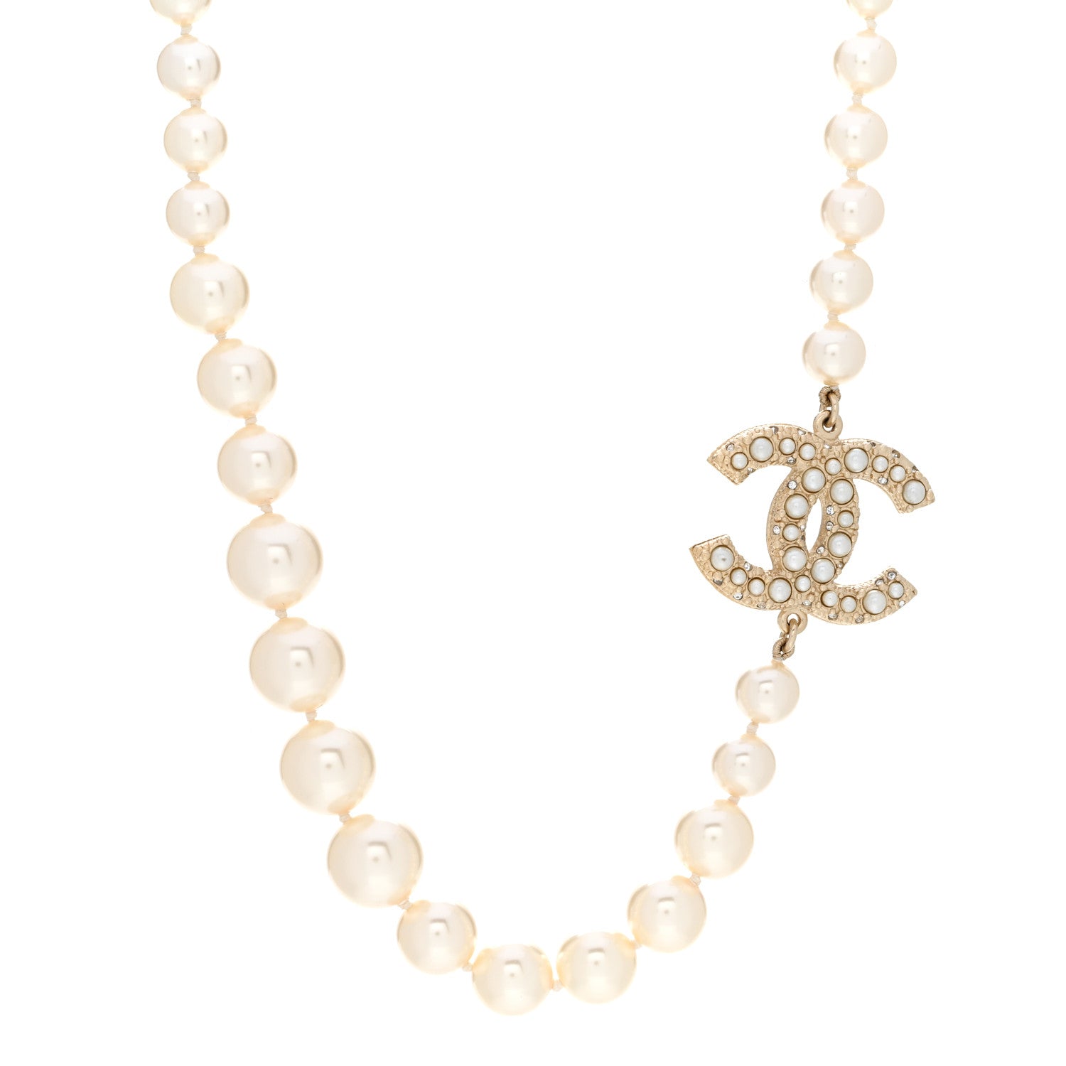 Chanel Pearl CC 100th Anniversary Necklace Light Gold 1 of 5