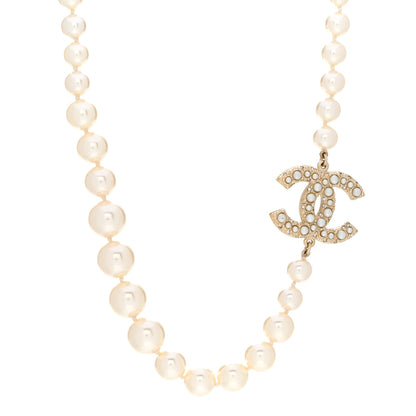 Chanel Pearl CC 100th Anniversary Necklace Light Gold 1 of 5