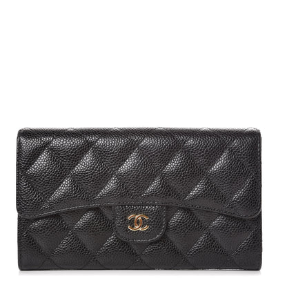 Chanel Caviar Quilted Large Flap Wallet Black 1 of 9