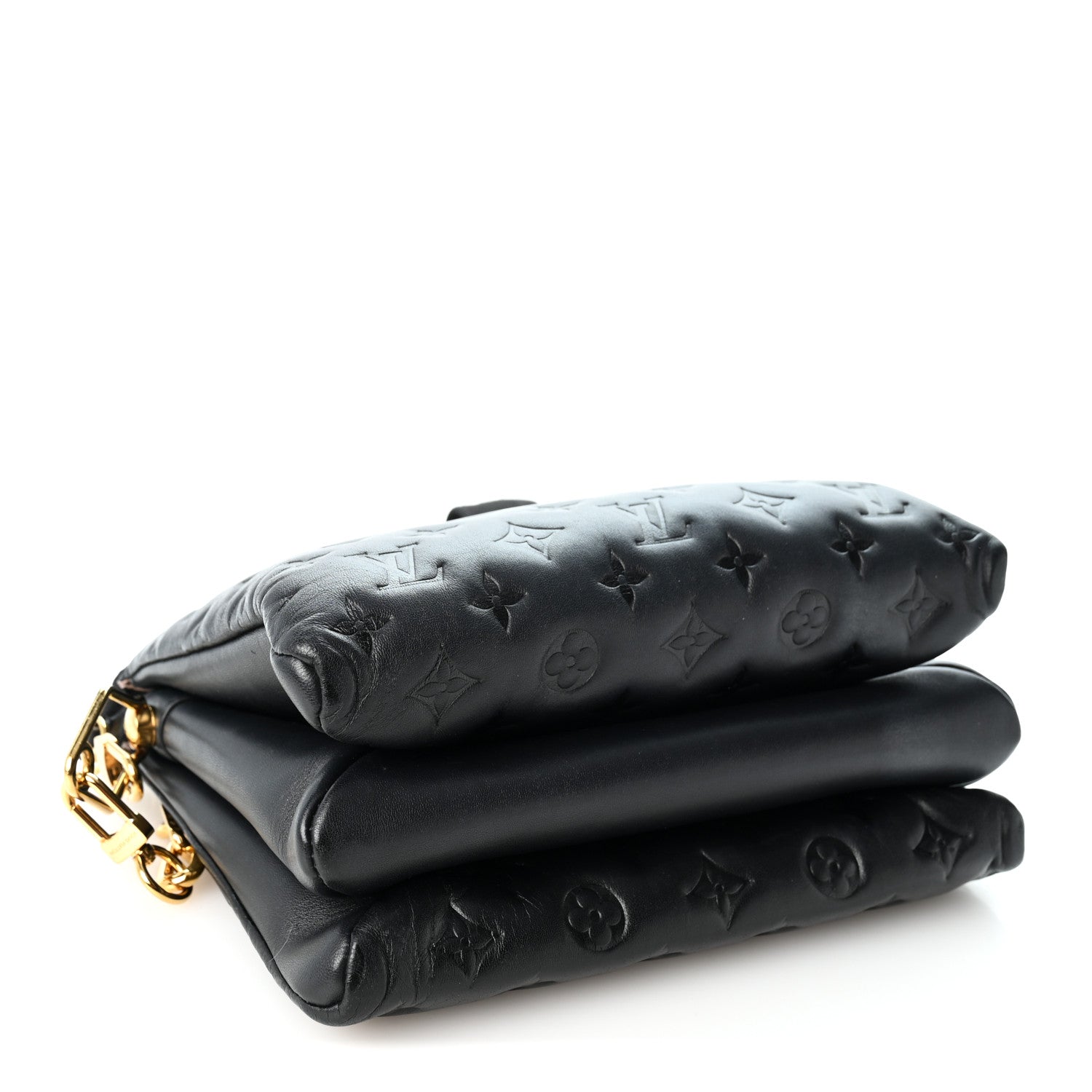 Louis Vuitton Lambskin Embossed Monogram Coussin PM Black 3 of 11