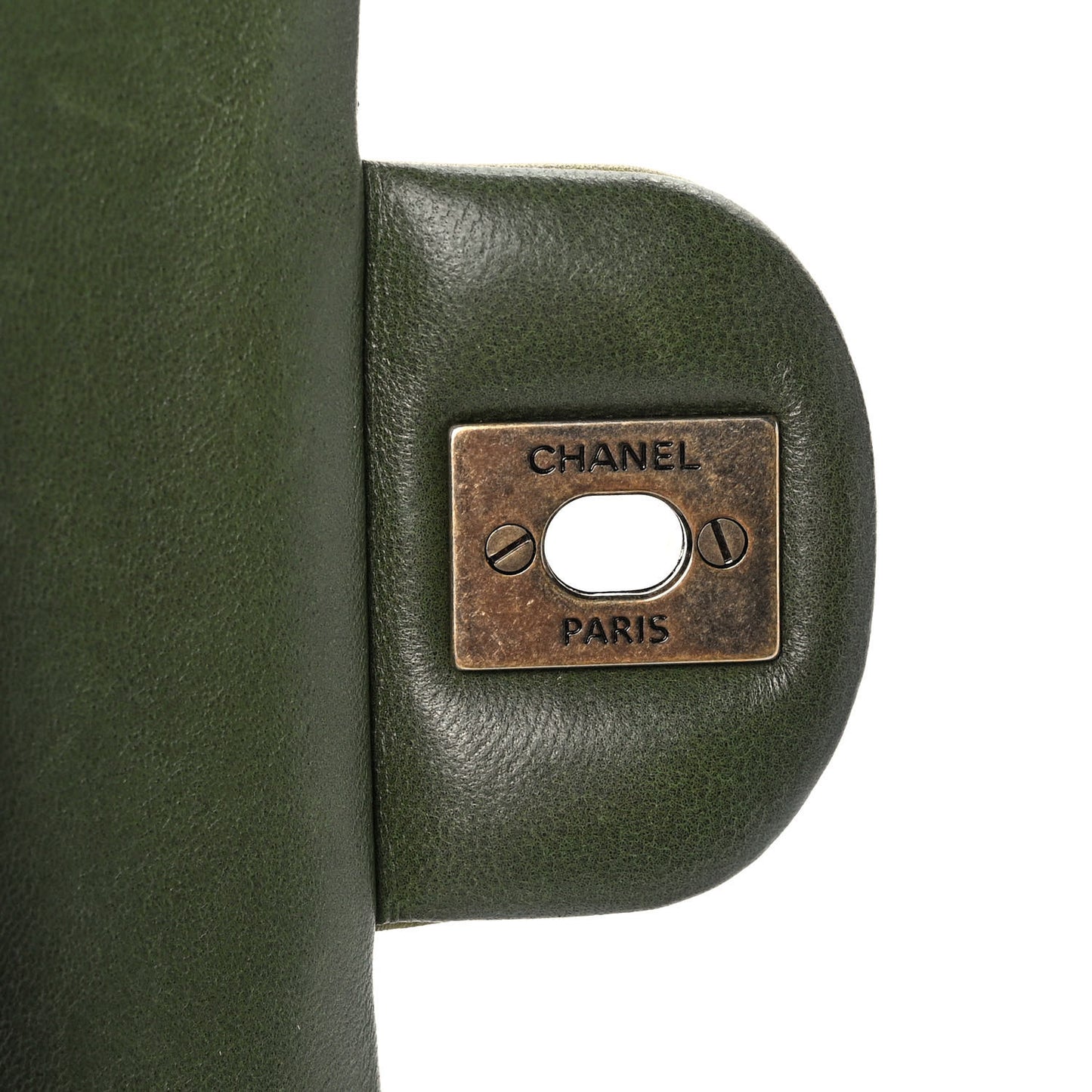 Lambskin Quilted Tri-Color Medium Double Flap Green Brown