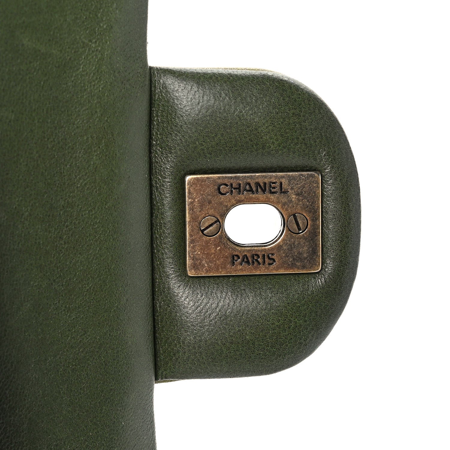 Chanel Lambskin Quilted Tri-Color Medium Double Flap Green Brown 10 of 11