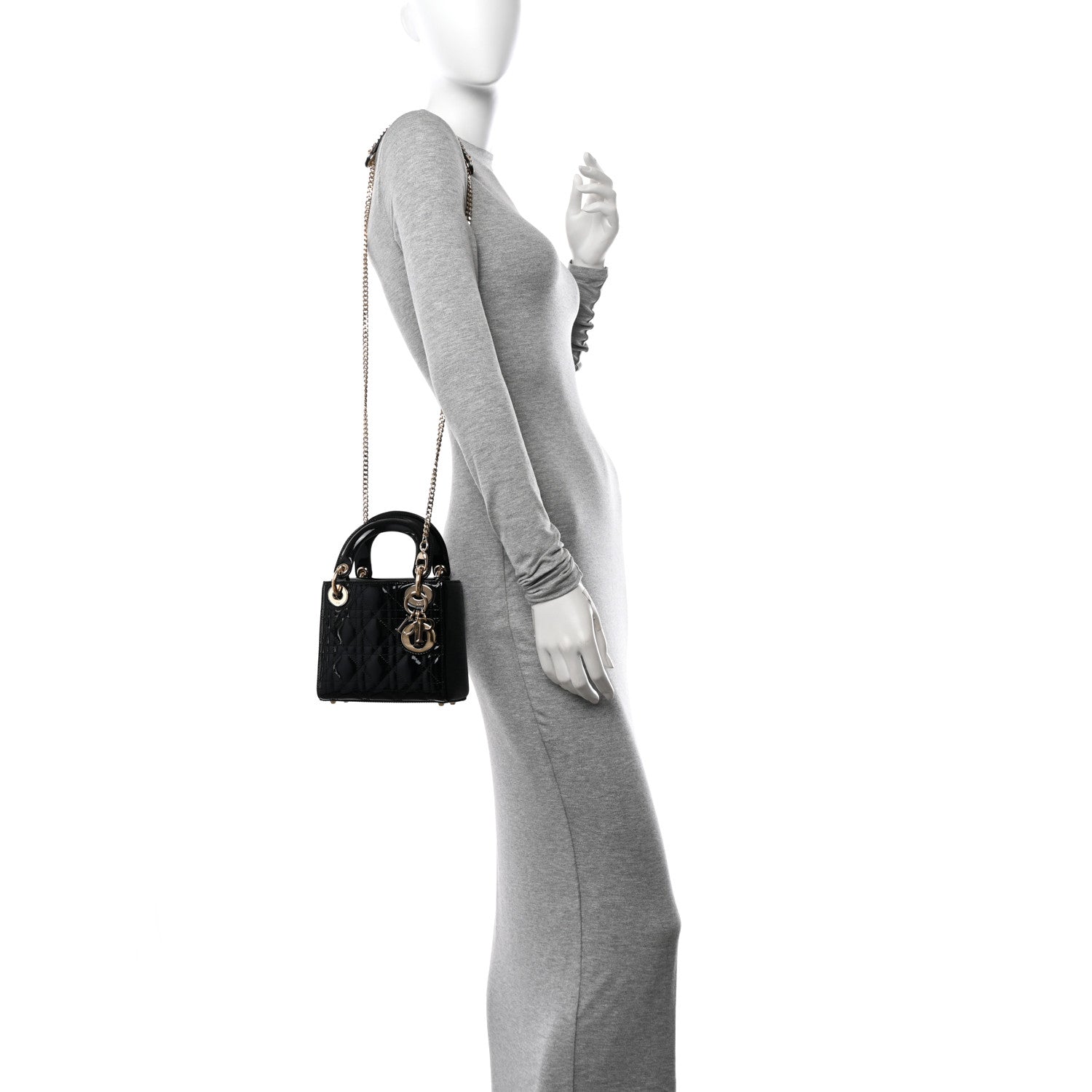 Christian Dior Patent Cannage Mini Lady Dior Black 2 of 9