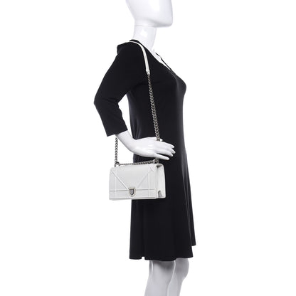 Christian Dior Grained Calfskin Small Diorama Flap Bag Off White 2 of 14
