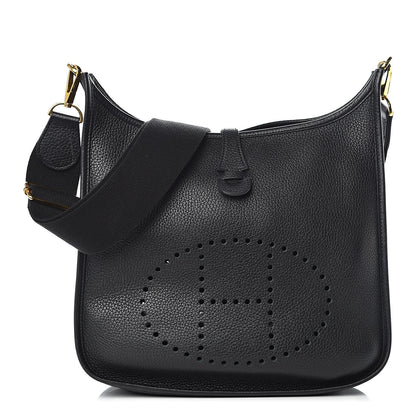 Hermes Taurillon Clemence Evelyne III PM Black 1 of 11