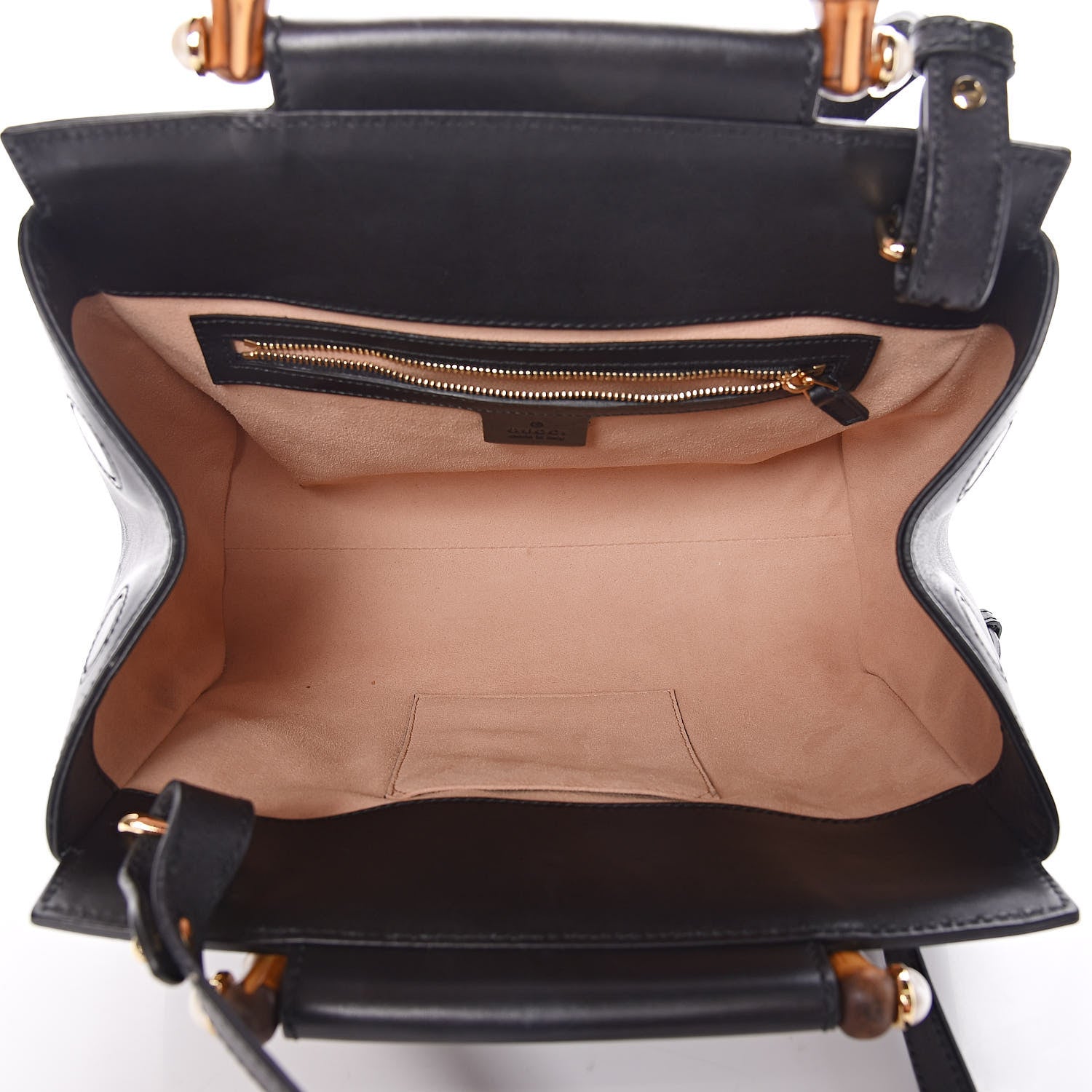 Gucci Nappa Bamboo Small Nymphaea Top Handle Bag Black 5 of 16