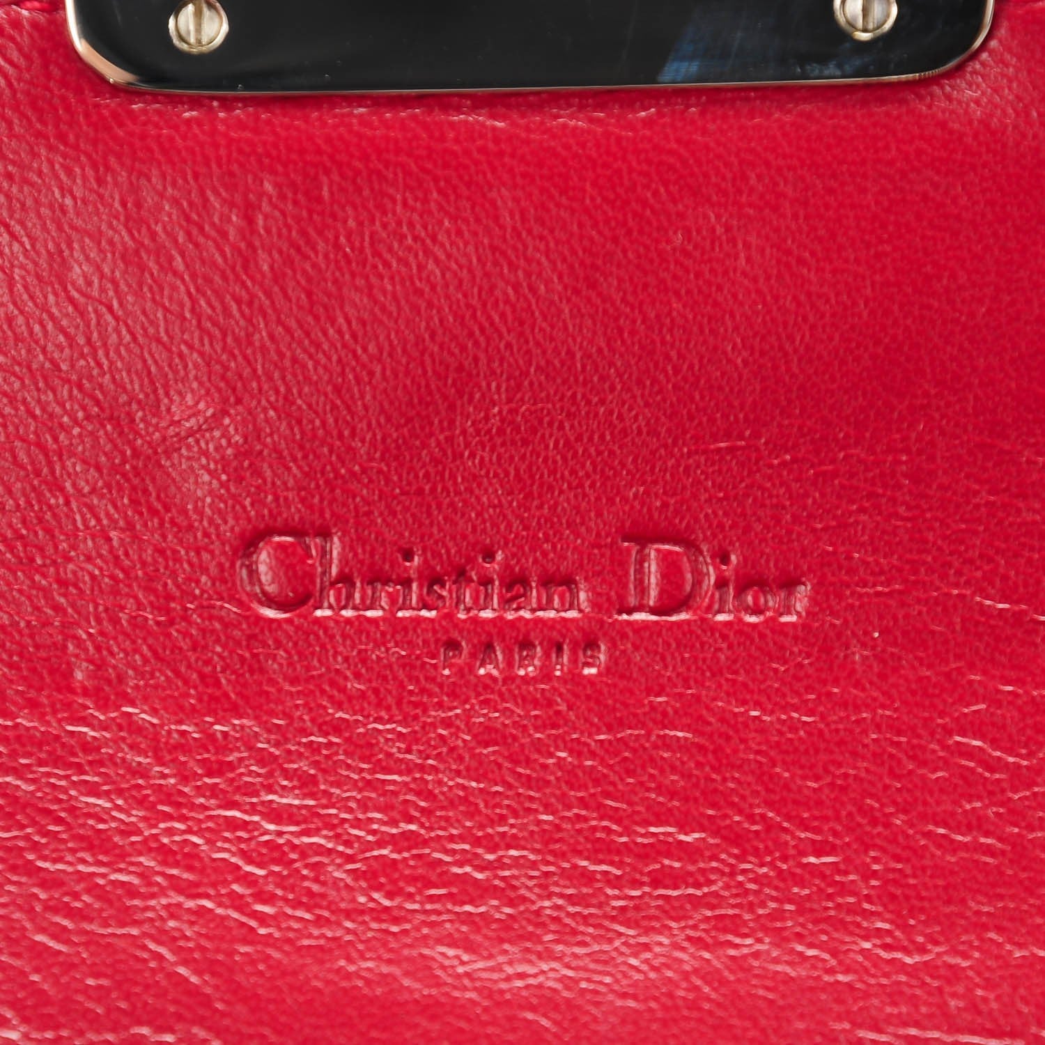 Christian Dior Patent Cannage Chain Wallet Red 5 of 7