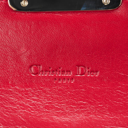 Christian Dior Patent Cannage Chain Wallet Red 5 of 7