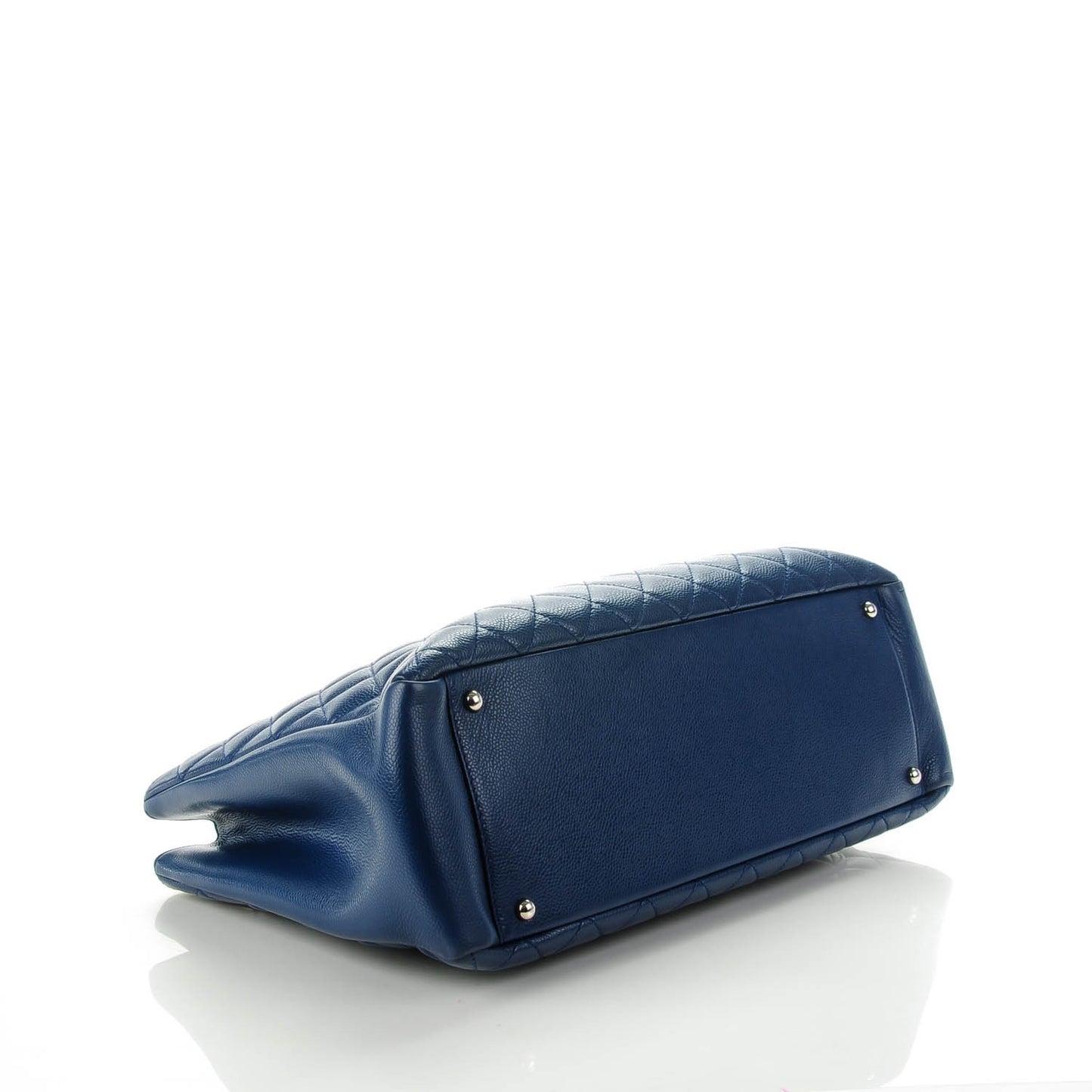Caviar Quilted XL Grand Shopping Tote GST Navy Blue