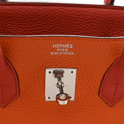 Hermes Taurillon Clemence Arlequin Birkin 35 Orange Sanguine Gold Bleu Lin Bleu Hydra Etain 6 of 14