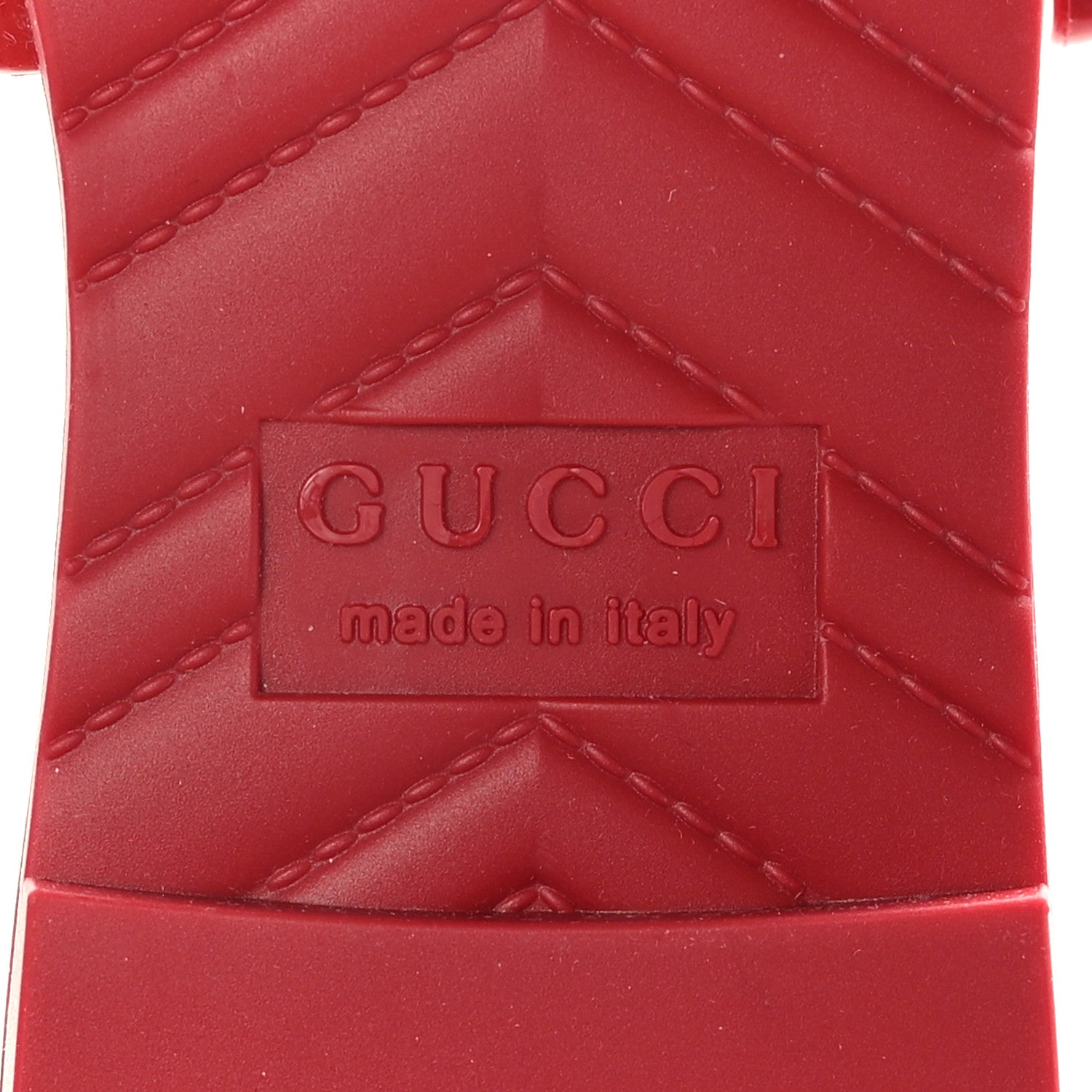 Gucci Rubber Womens Slide Sandals 36 Hibiscus Red 6 of 9