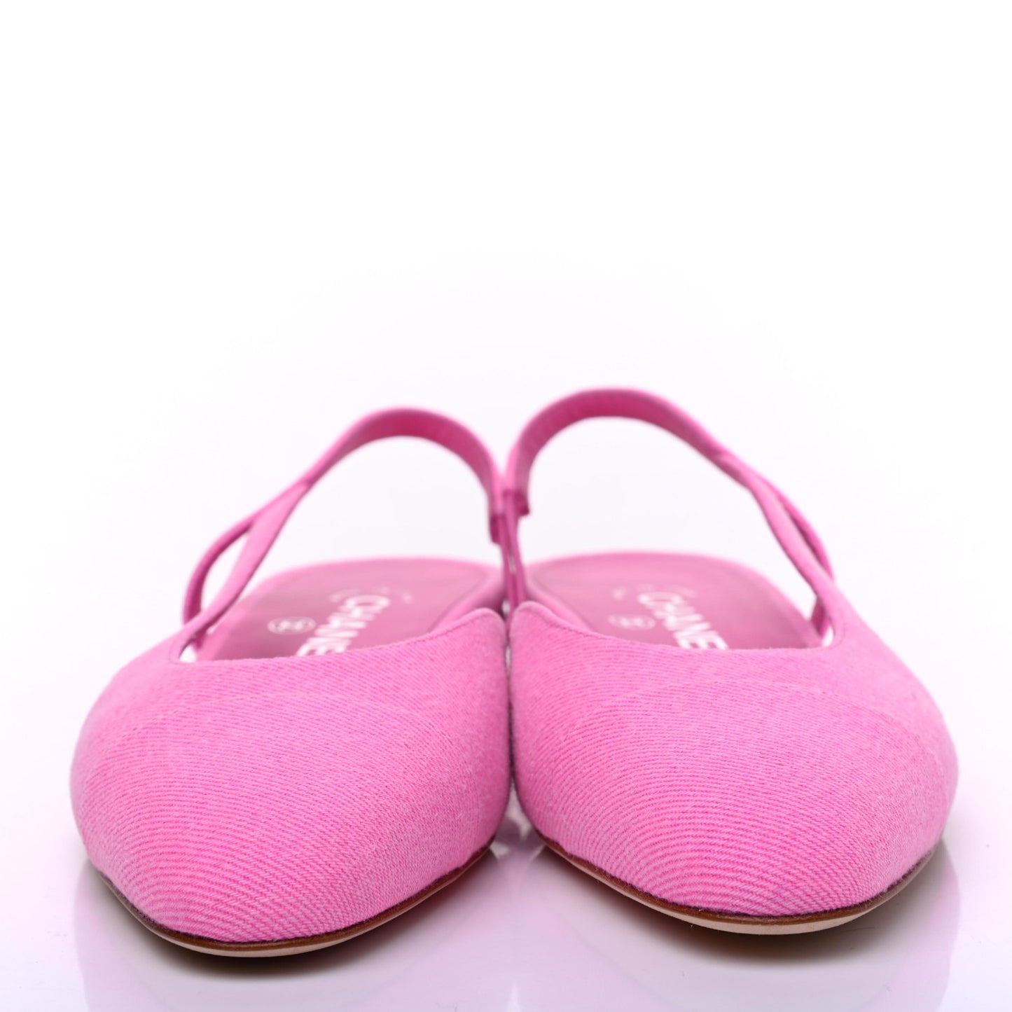 Denim Cap Toe CC Slingback Flat 38 Neon Pink