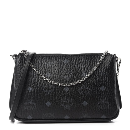 MCM Visetos Medium Millie Chain Crossbody Bag Black 1 of 11