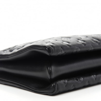 Louis Vuitton Lambskin Embossed Monogram Coussin MM Black 9 of 12