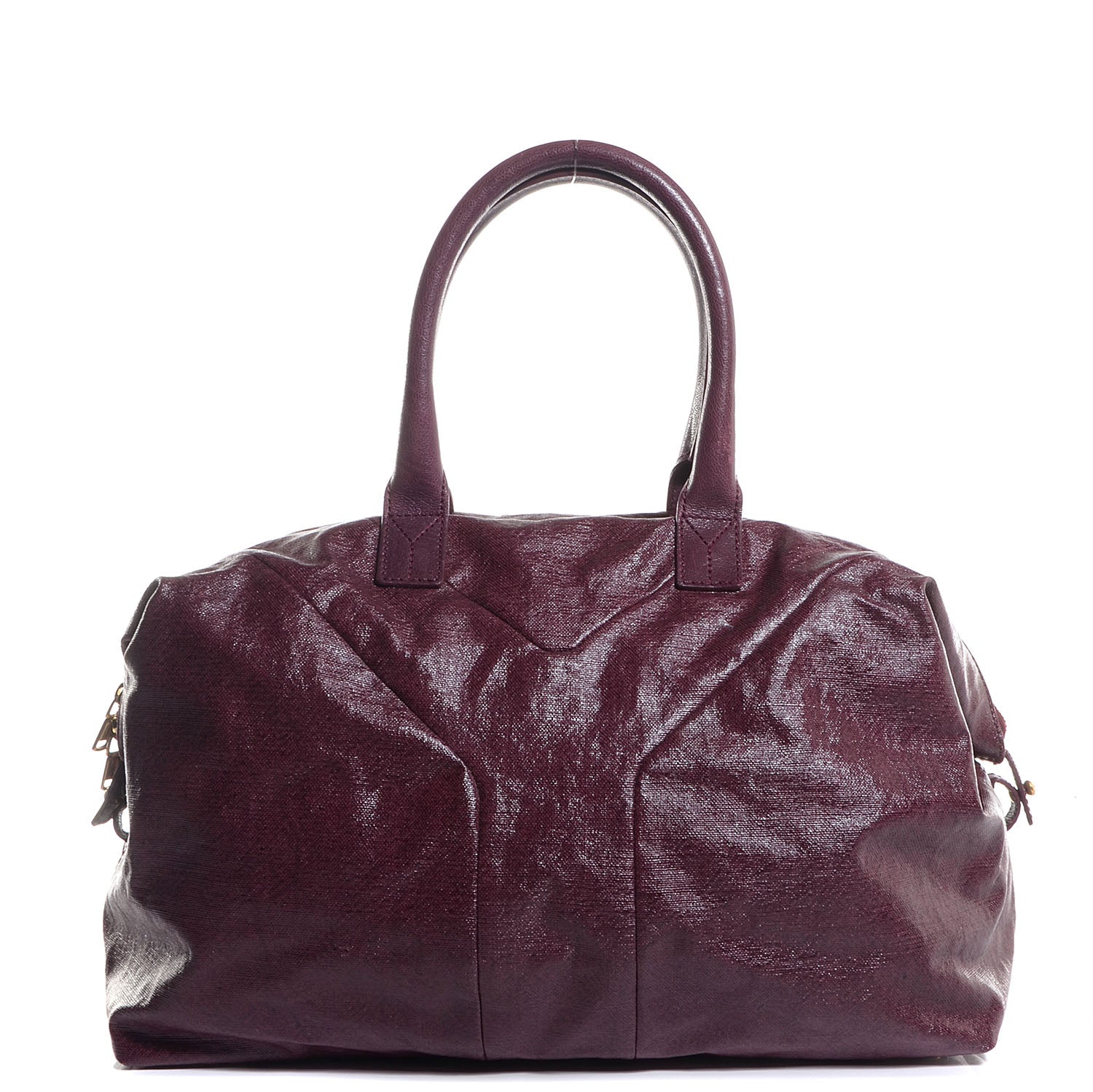Saint Laurent Coated Linen Medium Easy Sac Burgundy 1 of 8