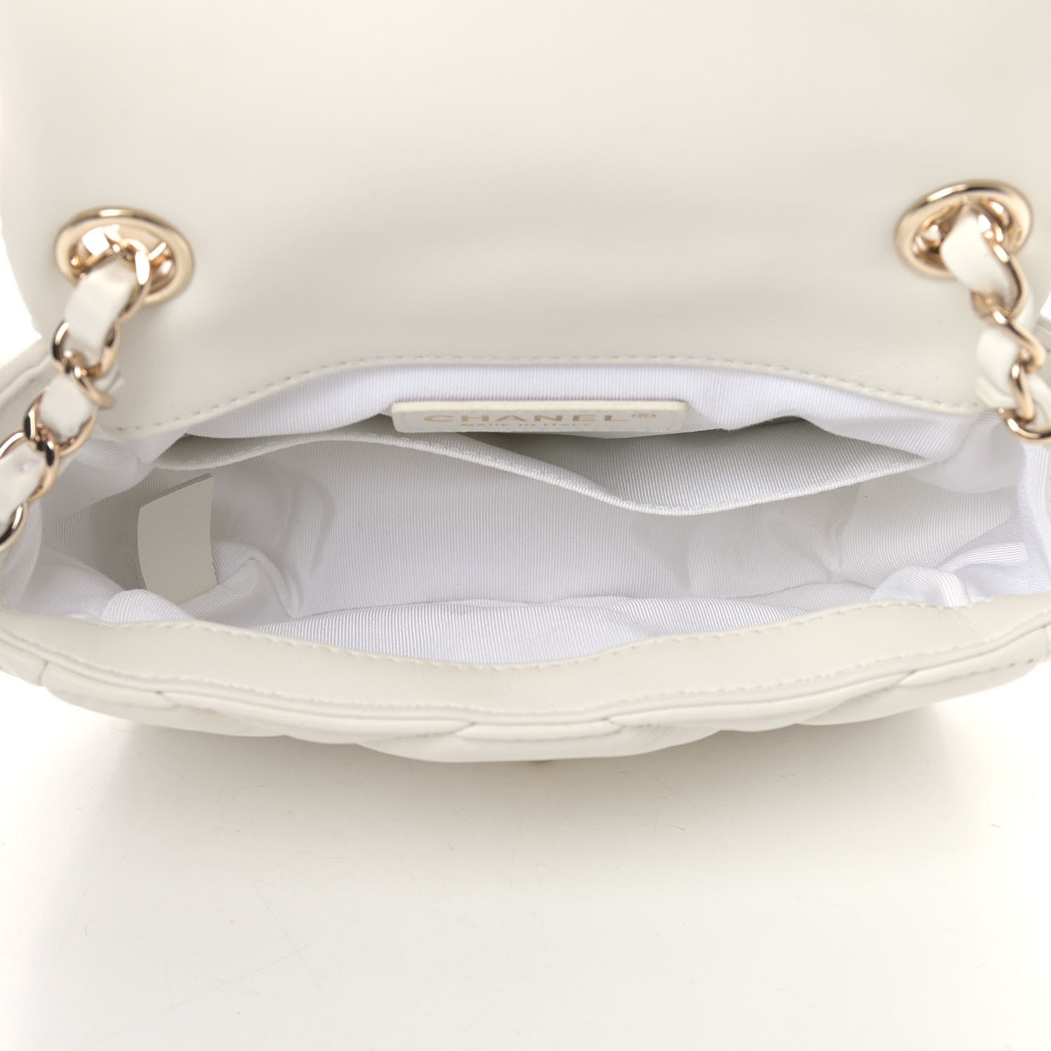 Chanel Calfskin Quilted Mini Square Bubbly Flap White 5 of 9