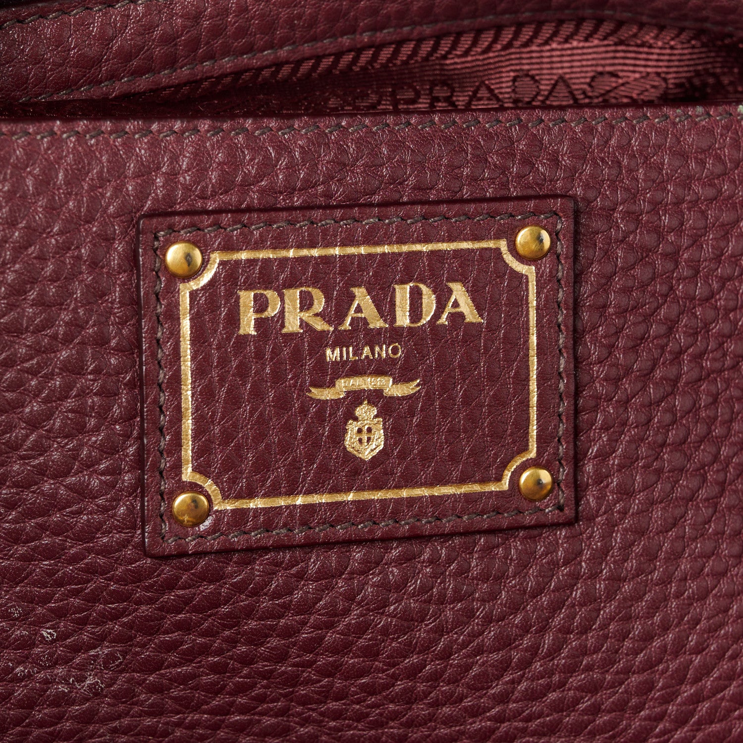 Prada Vitello Daino Tote Granato 8 of 13