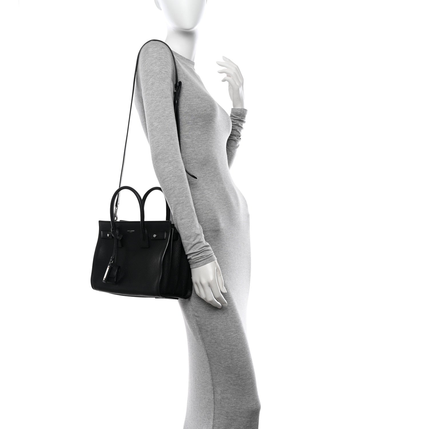 Saint Laurent Grained Calfskin Baby Sac De Jour Souple Black 2 of 13