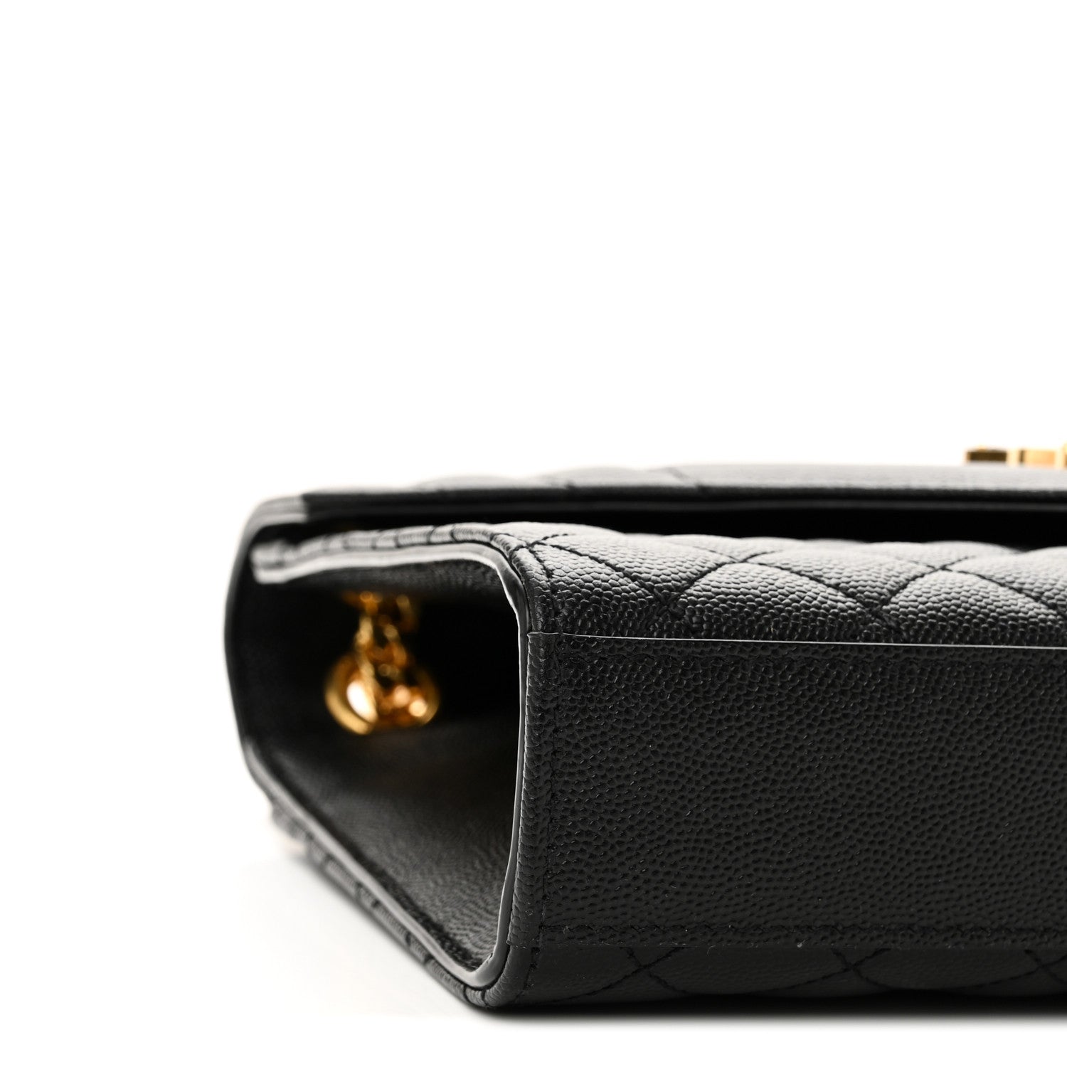 Saint Laurent Grain De Poudre Textured Mixed Matelasse Triquilt Medium Monogram Satchel Black 9 of 10