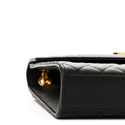 Saint Laurent Grain De Poudre Textured Mixed Matelasse Triquilt Medium Monogram Satchel Black 9 of 10