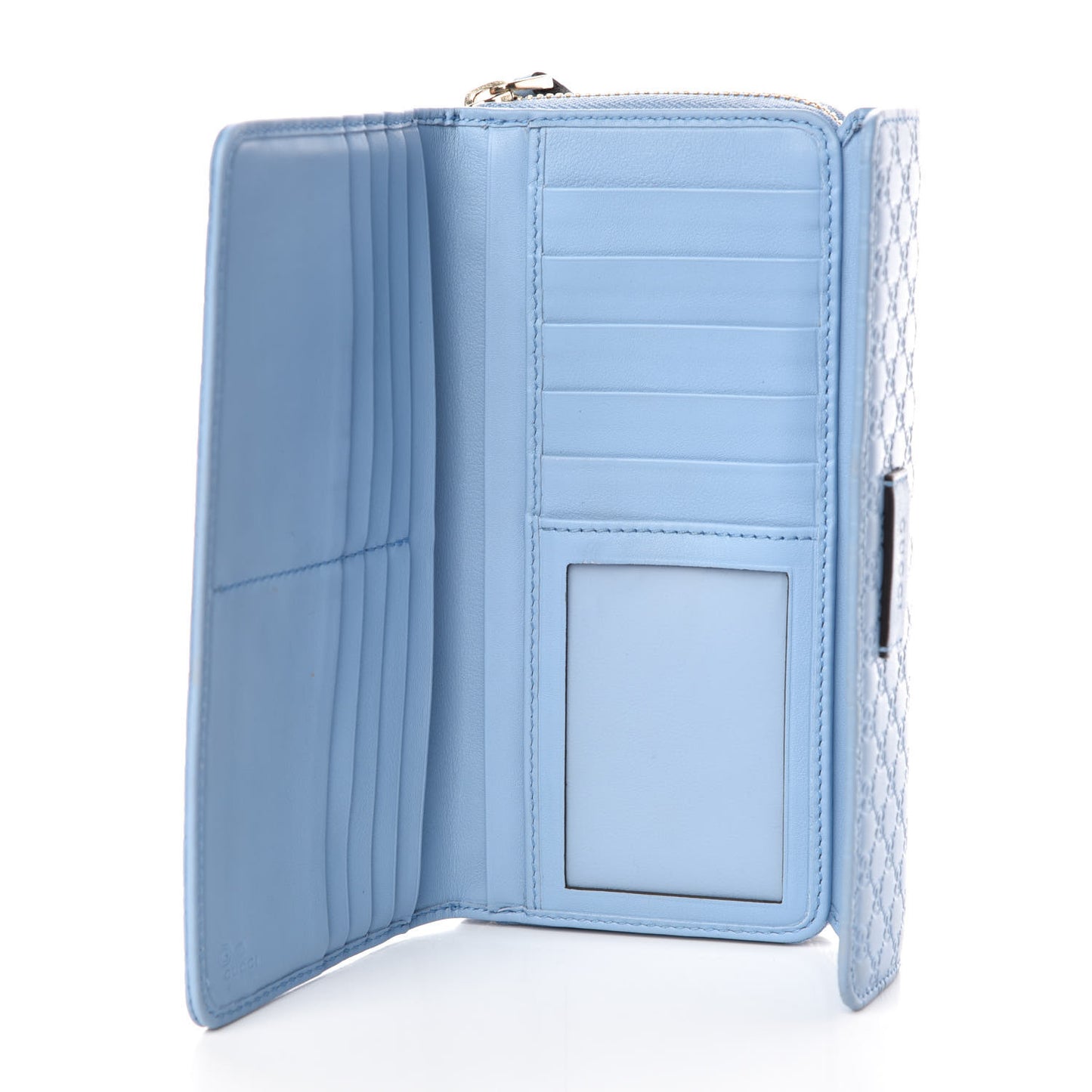 Soft Microguccissima Continental Zip Wallet Mineral Blue