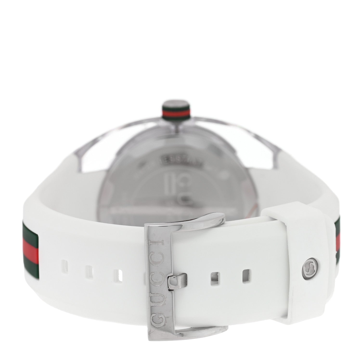 Gucci Stainless Steel Rubber 46mm Sync Web Quartz Watch White 3 of 5