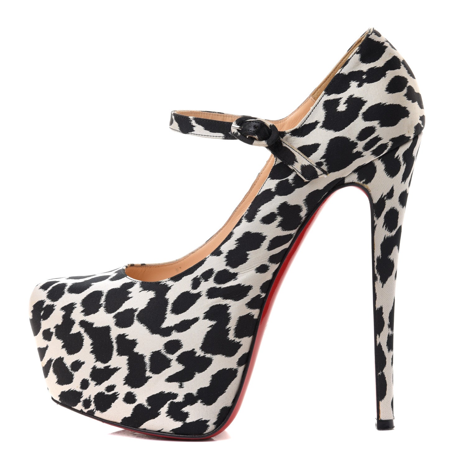 Christian Louboutin Tissu Leopardino Lady Daf 160 Pumps 39 Black White 1 of 13