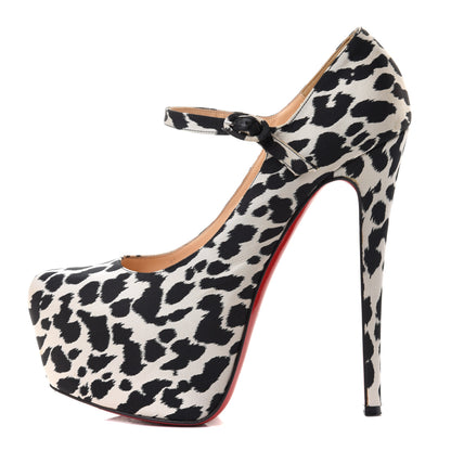 Christian Louboutin Tissu Leopardino Lady Daf 160 Pumps 39 Black White 1 of 13