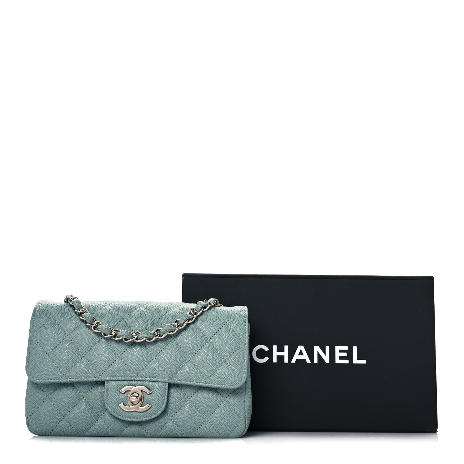 Chanel Caviar Quilted Mini Rectangular Flap Green 11 of 11