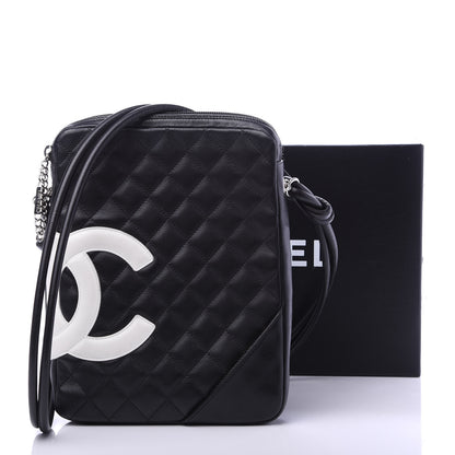 Chanel Calfskin Quilted Medium Cambon Messenger Black White 11 of 11