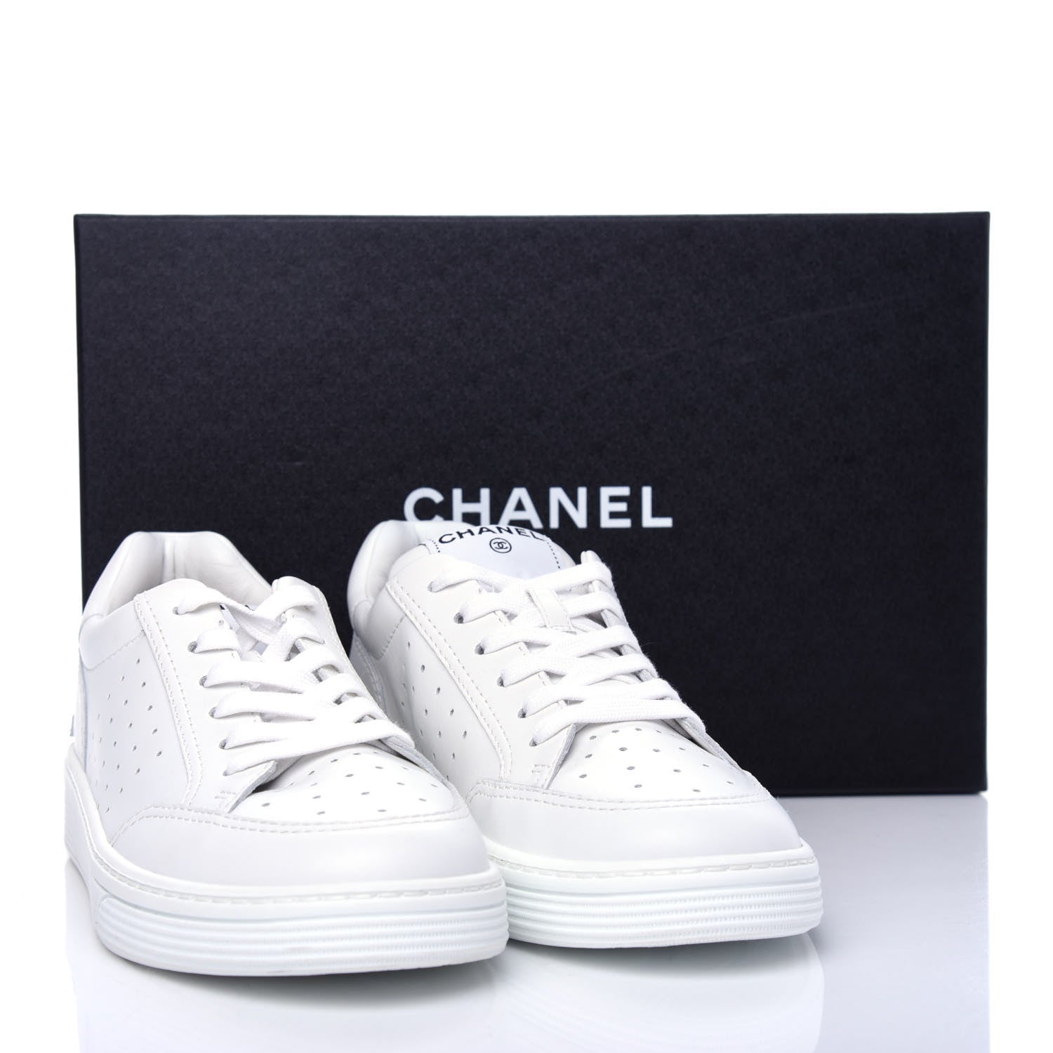 Chanel Calfskin Womens Logo Sneakers 40.5 White 11 of 11