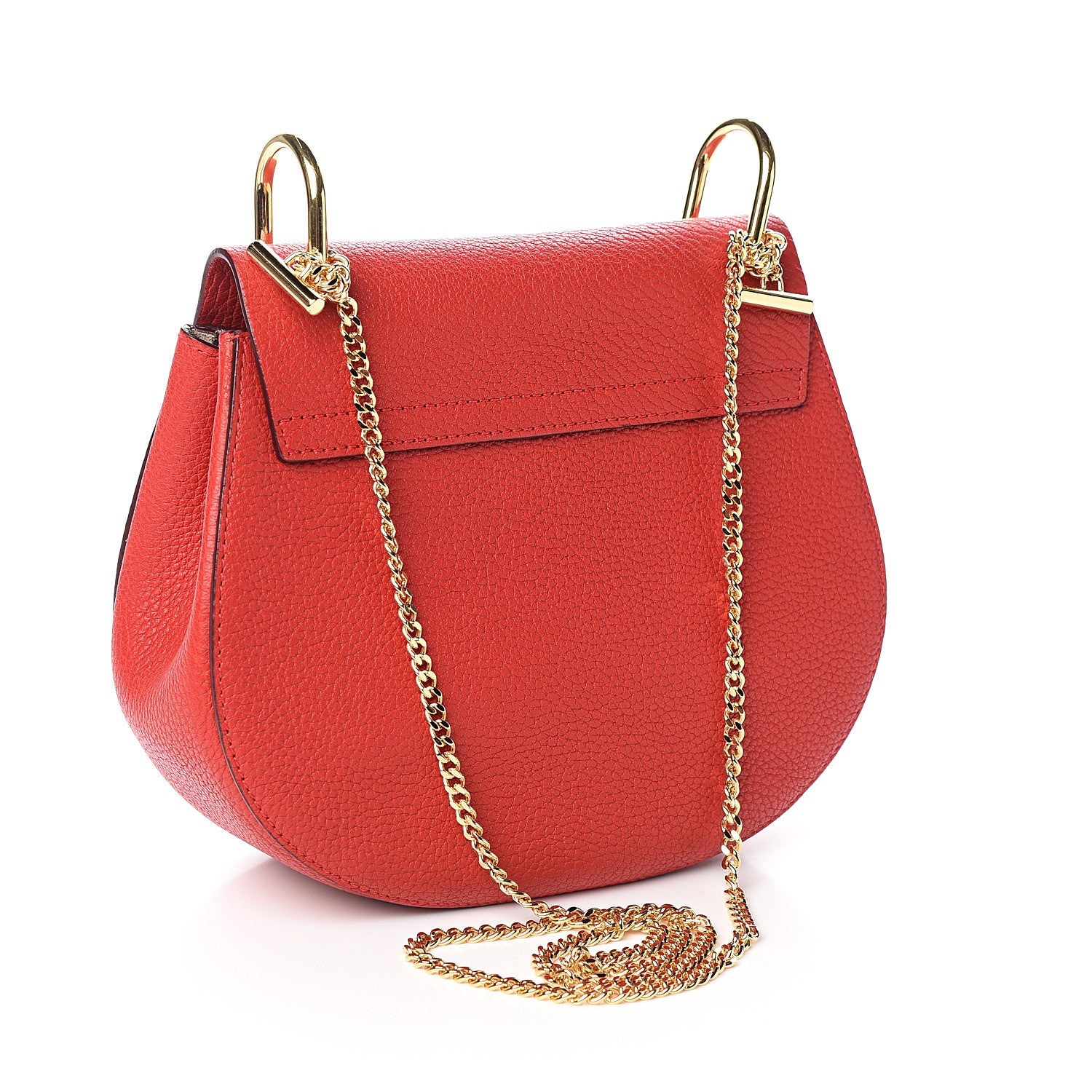 Chloe Grained Lambskin Drew Shoulder Bag Plaid Red 2 of 8