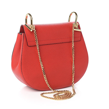 Chloe Grained Lambskin Drew Shoulder Bag Plaid Red 2 of 8