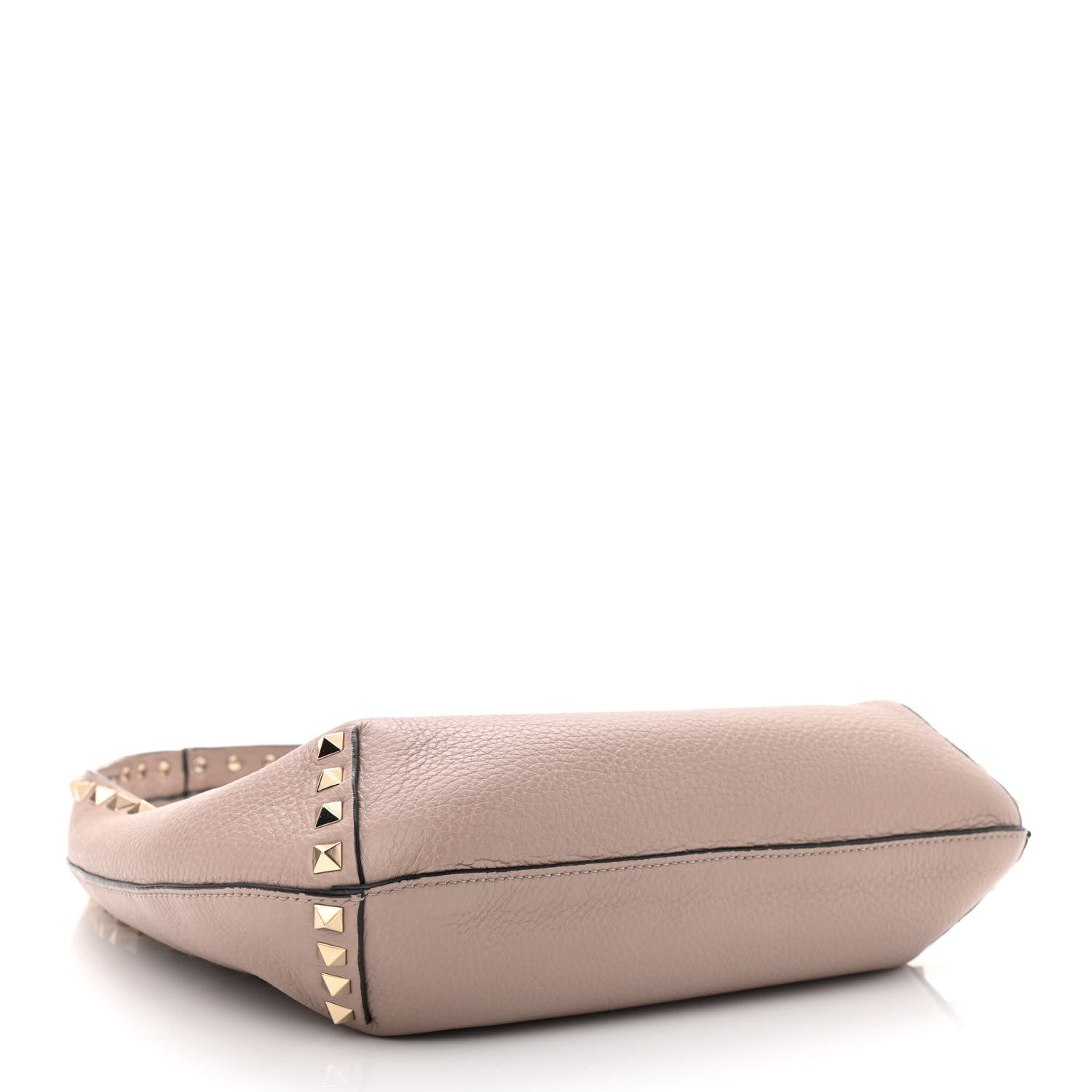 Valentino Garavani Pebbled Calfskin Small Rockstud Flip Lock Hobo Poudre 4 of 10