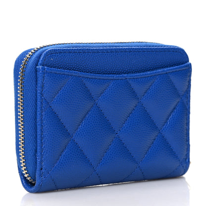 Chanel Caviar Quilted Zip Coin Purse Dark Blue 3 of 7