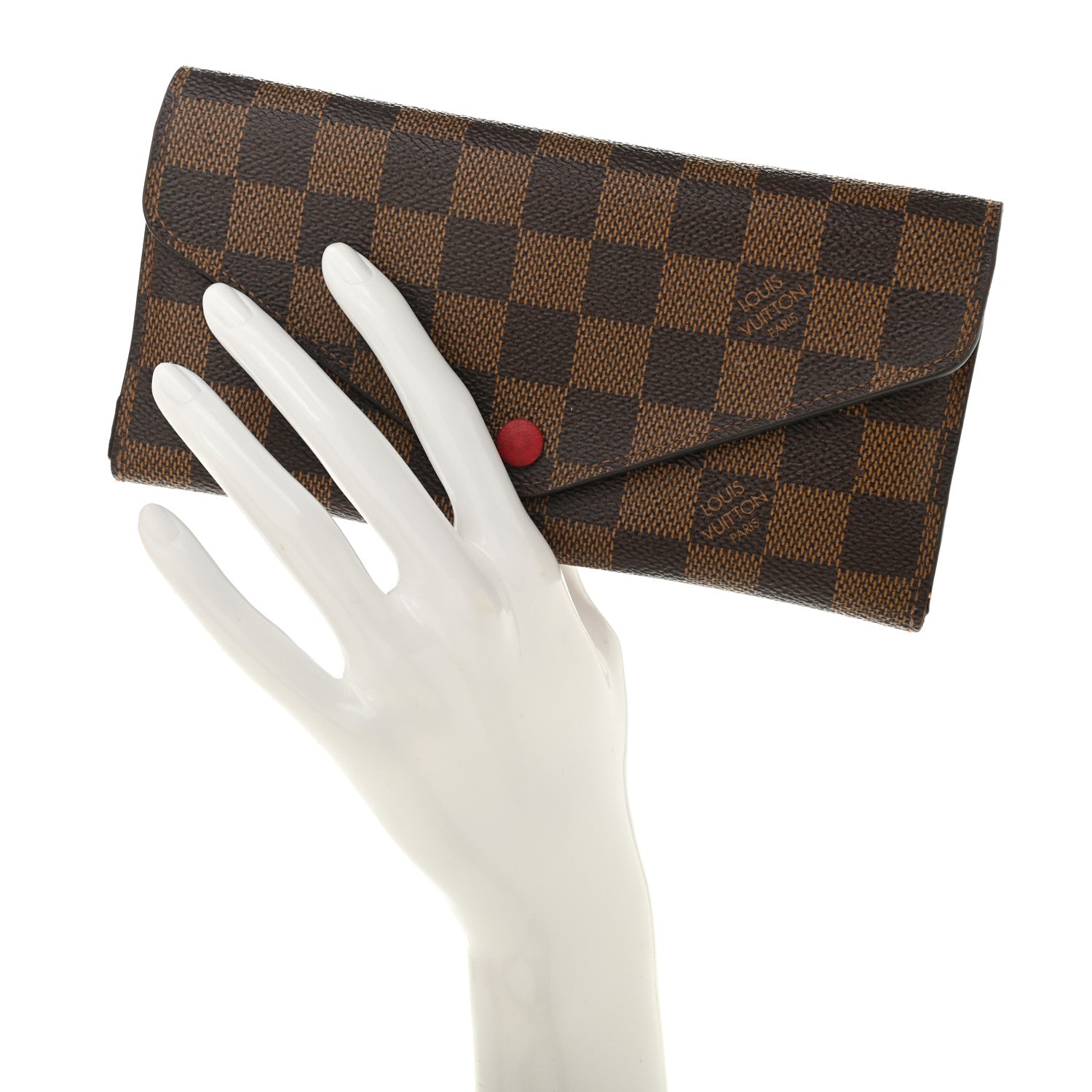 Louis Vuitton Damier Ebene Josephine Wallet Red 2 of 14
