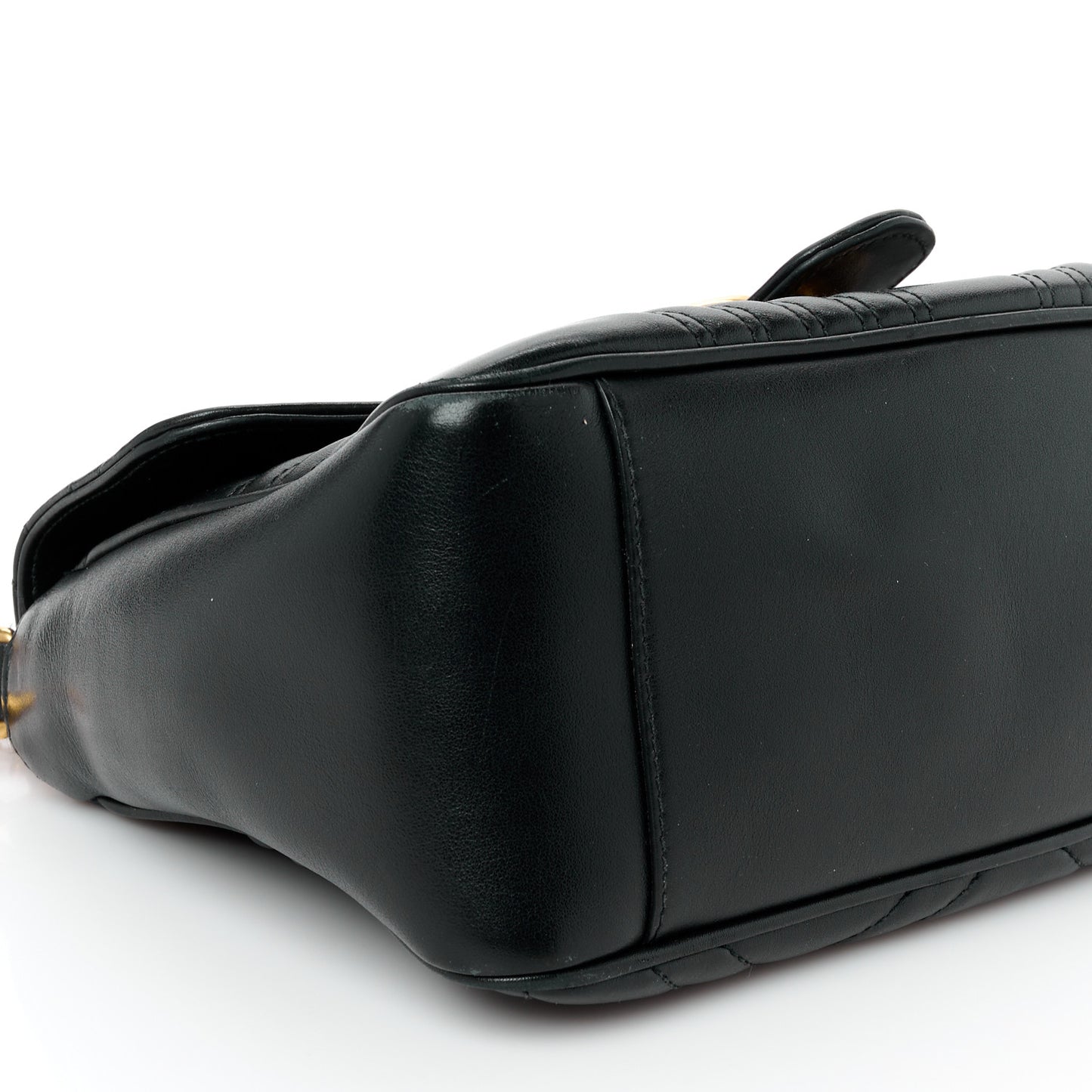 Calfskin Matelasse Small GG Marmont Top Handle Shoulder Bag Black