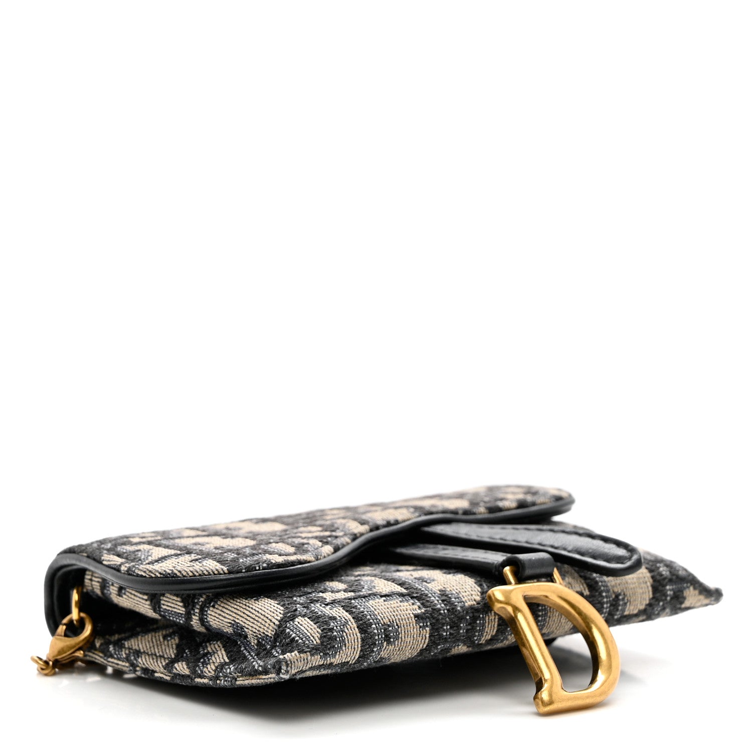 Christian Dior Oblique Nano Saddle Chain Pouch Blue 4 of 8