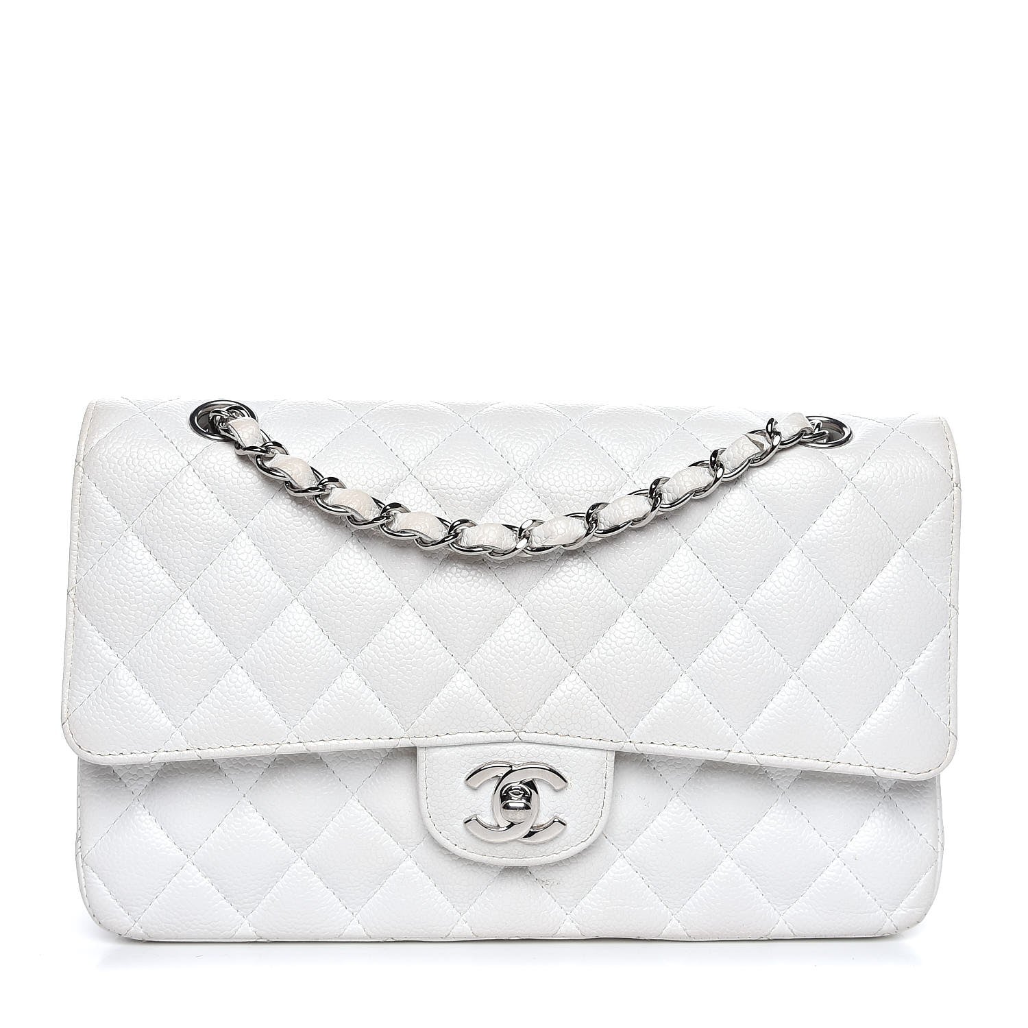 Chanel Caviar Quilted Medium Double Flap White 1 of 24