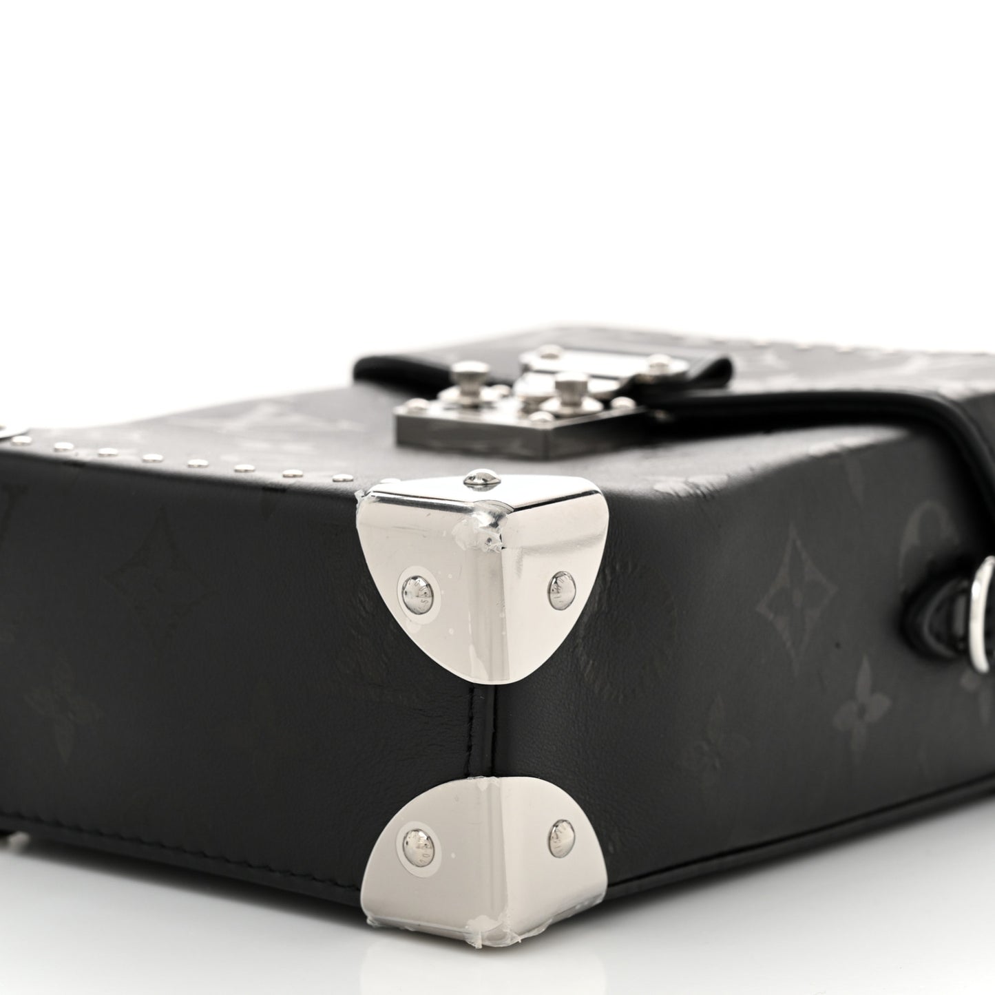 Calfskin Monogram Print Camera Box Black